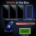 3 x TZGZT (Real Anti Spy) 3 Pack for iPhone Air Privacy Screen Protector Tempered Glass Private Film Accessories, Case Friendly for 17 Air, with Easy to Install Kit, Bubble Free, Scratch Resistant