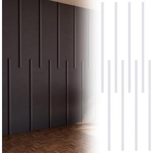 Pangda Peel and Stick Wall Molding Kit Flat Wall Molding Kit for Living Area Decor Premade Wainscoting Panels Accent Panel for Home, Office, Hallway, Dining Room(Simple Style)