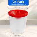 No Spill Paint Cups, 24pcs Paint Cups with Lids for Kids Suitable for Kids Paint, Spill Proof Paint Cups are Ideal for Classroom Art Supplies and Crafts, Durable Paint Cups with Lids(4 Colors)