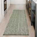 LEEVAN Washable Runner Rug 2'x5', Green Hallway Runner Rug, Hand-Woven Reversible Entryway Rug, Cotton Modern Bedroom Rug, Farmhouse Bathroom Rug, Soft Laundry Room Rug, Long Carpet Sink Foyer