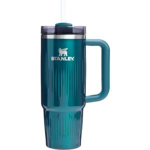 STANLEY Quencher H2.0 Tumbler with Handle and Straw 30 oz | Flowstate 3-Position Lid | Cup Holder Compatible for Travel | Insulated Stainless Steel Cup | BPA-Free | Fluted Marina Shine