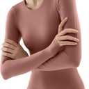PUMIEY Women's Crew Neck Long Sleeve Bodysuit Second-skin Feel Tops Smoke Cloud Collection, XL