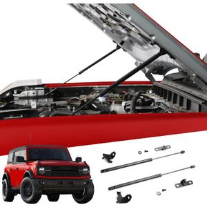 Mabett Front Bonnet Hood Lift Supports Upgraded Version for Ford Bronco Accessories 2021 2022 2023 2024 2025 2/4-Door Shock Struts Gas Springs Shocks (Carbon Steel Black)