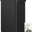 EKO Deluxe Mirage-T 50 Liter / 13.2 Gallon Touchless Rectangular Motion Sensor Trash Can, Matte Black Stainless Steel Finish