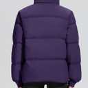 MAGCOMSEN Women's Winter Down Puffer Jackets Stand Collar Zip Up Water Resistant Warm Padded Quilted Coat with Pockets (Purple, S)