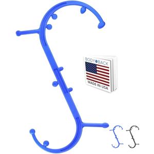 Body Back Buddy Classic USA Made Handheld Full Body Massage Cane Pressure & Trigger Point Massage Tool for Deep Tissue Pain Relief - Dual Massage Hooks for Back, Shoulder, Neck. Manual Back Massager (Blue)