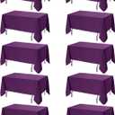10-Pack Purple Tablecloths for Rectangle Tables, 70 x 120 Inches, Stain-Resistant Polyester Fabric for 6 Foot Tables - Washable Table Covers for Weddings, Banquets, Birthday Parties, Events