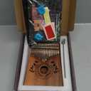 Kalimba 17 Key Thumb Piano, Portable Mahogany Mbira Finger Piano with Instruction, Carrying Bag, Tune Hammer, Holiday Gift for Kids, Light Brown - Musical Instruments for Kids