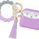 Filoto Airpods Pro 2nd Generation Case Cover 2022, Cute Silicone Protective Case with Bracelet Keychain Accessories for New Apple Airpods Pro 2 Women Girls (Lavender Purpl)
