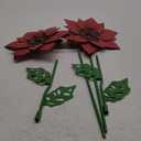 YEAHOME Outdoor Christmas Decorations, Set of 2 Poinsettia Flower Decorative Garden Stakes for Christmas Decor, Metal Red Flowers Xmas Decorations for Outside Garden Yard Lawn Porch