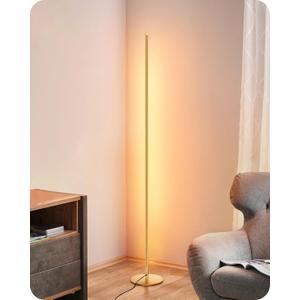 EDISHINE Floor Lamp, Remote Control & Foot Switch Floor Lamps for Living Room, 10%-100% Dimmable Standing Lamp with 7 Color Temperature, 57.5" Tall Corner Floor Lamp for Bedroom, Office, Gold