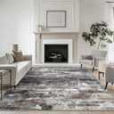 Area Rugs 9x12 for Living Room Bedroom, Large Modern Abstract Machine Washable Soft Dark Gray Rug, Floor Carpet with Non Slip Backing for Dining Room