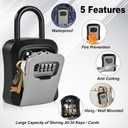 L Large Key Lock Box, 4.5x3.7x1.5 Waterproof Kirsite Combination Lockbox for Keys Outdoor, Portable Key Lock Box Wall Mount with Code (L Size, Gray)