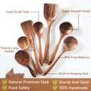 FJNATINH 7-Piece Nonstick Wooden Cooking Utensils Set, Natural and Healthy Kitchen Utensils7 Pcs