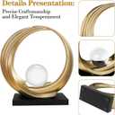 Dosker Golden Shelf Decor Statues,Coffee Table Modern Abstract Stripe Home Decor Sculpture,Desk Decor for Living Room,Office(Golden)