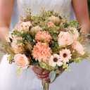 Erweicet Artificial Flowers 3 Bundles Fake Fall Flowers Pink Fake Roses Autumn Faux Flowers Silk Bouquets with Hydrangea Arrangement for Fall Wedding Party Bridal Baby Shower Home Decor(Champagne)