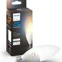 Philips Hue 40W B39 Candle-Shaped LED Bulb - White Ambiance- 1 Pack - 450LM - E12 - Indoor - Control with Hue App - Compatible with Alexa and Google Assistant