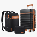 Luggage Sets 3 Piece, Carry On Luggage 20In With Spinner Wheels,PC Hardside Suitcase Set with TSA Lock,Durable Carry On Suitcase With Travel Backpack for Men (Black, 3 piece set (20inch))