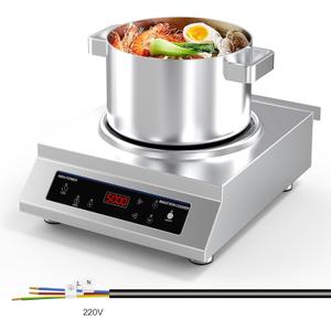 Commercial Induction Cooktop,Professional Induction Cooktop, 5000W Hot Plate with LCD Touch control 4 Hours Timer, 16 Power Levels,Auto-Shut-Off,Induction stove top 220-240V, sliver