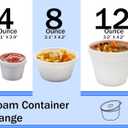Mr Miracle Foam Bowl with Lid for Hot and Cold Foods 8 Ounce Disposable Soup Container with Vented Lid, Great for Ice Cream, Yogurt, Soup, Takeout [50 pack]