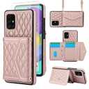 Wallet Cell Cover with Tempered Glass Screen Protector RFID Blocking Credit Card Holder Crossbody Strap 51A G5 S51 Women Girls Rose Gold
