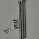 2 Pack Silver Curtain Rods for windows 32 to 48 inch, 5/8 inch Splicing Heavy Duty Metal Curtain Rod Set with Brackets