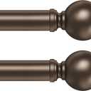 Hei!Dear 2 Pack Bronze Curtain Rods for window 20 to 40 Inches(1.67-3.33 Feet), Adjustable 5/8 inch, HeavyDuty Decorative Drapery Rods,Small Window Rods Set,Size: 18"-45",Bronze