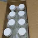 8 Pack 16 Oz Reusable Glass Milk Bottles w 100% Airtight Heavy Duty SCREW Lid & 2 Pour Spouts - Glass Juice Bottles w Capacity Mark - Beverage Drinking Jar Juice Container Breast Milk(Extra 2 Lids)