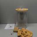 Rice Dispenser, Rice Storage Container Flour and Cereal Container with Airtight Lid and Wooden Stand, Glass Food Storge Container for Kitchen Organization and Pantry Store (8L)