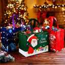 2 x sanchlor 12 Pack Christmas Gift Bags, 12.6"x9.8"x6.7" Large Non-Woven Tote Bags with Handles for Wrapping Xmas Party Favors