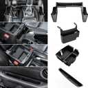 4PCS Upgraded Center Console Organizer for Jeep Wrangler JL JLU 4xe 2018-2025 & Gladiator JT 2020 2021 2022-2025 Accessories Gear Shift Side Tray Hanging Armrest Storage Box (Not for JK/JKU)