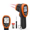 Pyrometer 30:1 Industrial, -58 to 2732 Digital High Temp Infrared Thermometer, Non Contact Laser Thermometer Gun, IR Temperature Gauge for Forge Grill (NOT for Human) (Black)