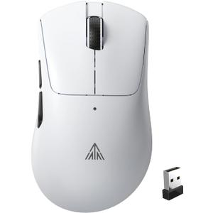 SOLAKAKA SM805 Lightweight Wireless Gaming Mouse,24000 DPI,Tri-Modes Connection,BT5.0/Type-C Wired/2.4G Wireless Mouse Gaming with 2 Side Buttons, Engineering Grip Custom Mouse for Gamer,White