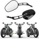 Motobiker Motorcycle Rear View Side Mirrors Compatible with Harley Street Bob FXDB Fat Boy Iron 883 XL883N Sportster 1200 Custom XL1200C