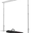 10x10ft Pipe and Drape Backdrop Stand, Double Crossbar, Heavy Duty Adjustable Background Frame with Metal Base for Parties Photography Wedding Photoshoot Decoration (Sliver)