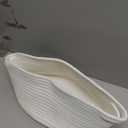 Happyiren Medium Woven Cotton Rope Basket with Handle Empty Decorative Gift Basket for Baby Shower, Graduation, Mother's Day, Nursery Storage 13" Dia x 8" W x 6" H
