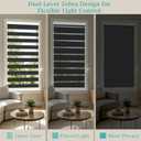 Changshade Cordless Zebra Blinds for Windows, Light Filtering Dual Layer Zebra Shades, Free-Stop Roller Blinds, Privacy Day Night Light Control for Bedroom Living Room Office, Black, 32" W x 48" H