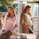 Velvelhall 3 Pack Women's Maternity Shirts, Stylish Colors, Small (S)