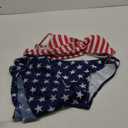 Women Sexy 3Pcs American Flag Bikini Set, 4th of July Patriotic Swimsuit, July Fourth Red White and Blue Bathing Suit (Small)