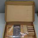 Astercook Deep-Carbonized Bamboo Cutting Boards for Kitchen with Wood Storage Stand, Reversible Charcuterie & Chopping Boards with Juice Grooves and Easy-Grip Handles, Knife-Friendly, Kitchen Gift