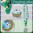 Seenelling 24 Pcs Soccer Medals Gold Metal Soccer Award Medals with Ribbon Sport Ball Trophy Prize for Participation Sports Ball Themed Party Favors