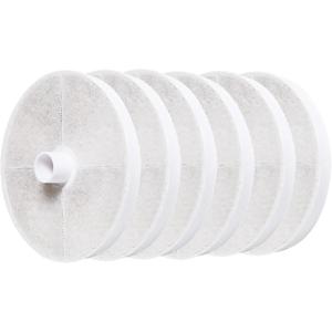 Amazon Basics Filters for 3L Pet Water Fountain, Pack of 6, White
