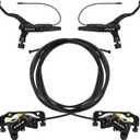 Hydraulic Ebike Disc Brakes Upgrade Set, 2/4 Pistons Pre-Bled Hydraulic Ebike Brake Kit with Hydraulic Bleed kit, Left Front Right Rear, Eletric Power-Off with 2-PIN Waterproof Connectors