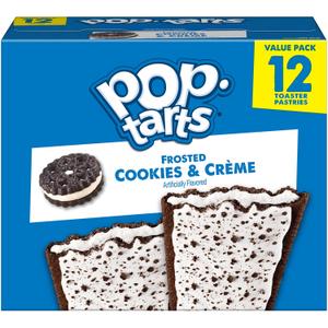Pop-Tarts Toaster Pastries, Breakfast Foods, Kids Snacks, Frosted Cookies and Creme (12 Pop-Tarts) (EXP 03/19/27)
