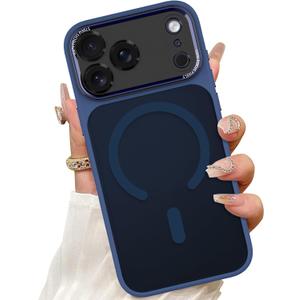 ZIYE Magnetic Hard Phone Case Made for iPhone 17 Pro Max 6.9 Inch, Blue | Compatible with MagSafe, Soft TPU and Hard PC, Presice Cutouts, Raised Bezel, Anti-Scratch, Drop Protection, for Women Men