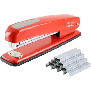 Mr. Pen- Stapler with Staples, Red, 1000 Staples, Desk Stapler, Metal, Standard, Stapler and Staple