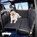 Zanch HeavyDuty Dog Truck Seat Cover, Flat Solid Back Seat Extender for Multi Large Dogs, HardBase Supports 450 lb, Waterproof Hammock Protector, XL for FullSize Crew Cab Trucks & SUVs, Black
