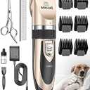 oneisall Dog Clipper Low Noise, Dog Grooming Kit with Rechargeable, Pet Shaver Cordless Electric Quiet Hair Clipper Set for Dogs Cats Pets（Gold）