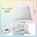 Saintrygo 6 Pcs Tie Dye Cotton Drawstring Bags Sublimation Blank Backpack White Canvas Bags Kid DIY Items for Party Favors (Beige)