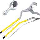 17.5" to 24" Manual Tire Changer Tire Bead Breaker Tool Tire Changing Tool Mount Demount Removal Tool with Extra Bead Keeper Tubeless Truck Bead Breaker Manual Tire Changing Tools 3 Pcs,Yellow